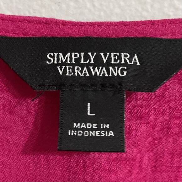 Simply Vera Wang Dress Women Large Pink Maxi Tiered Pockets Summer Cottagecore - Picture 7 of 9